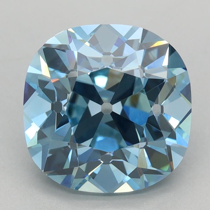 3.05 Ct. Fancy Vivid Blue Cushion Lab Grown Diamond