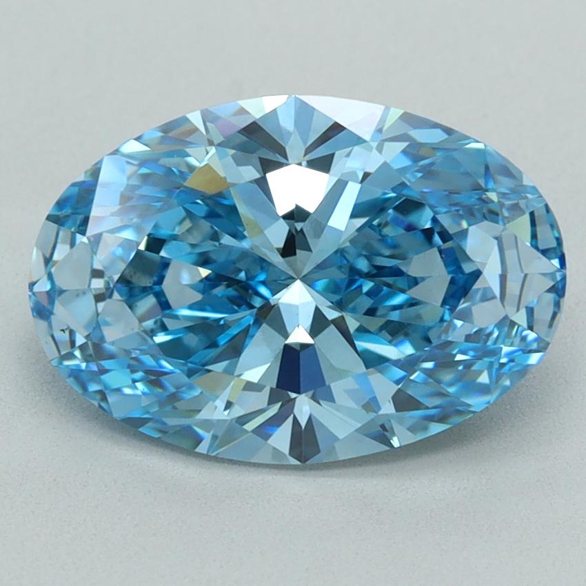 3.43 Ct. Fancy Vivid  Blue Oval Lab Grown Diamond
