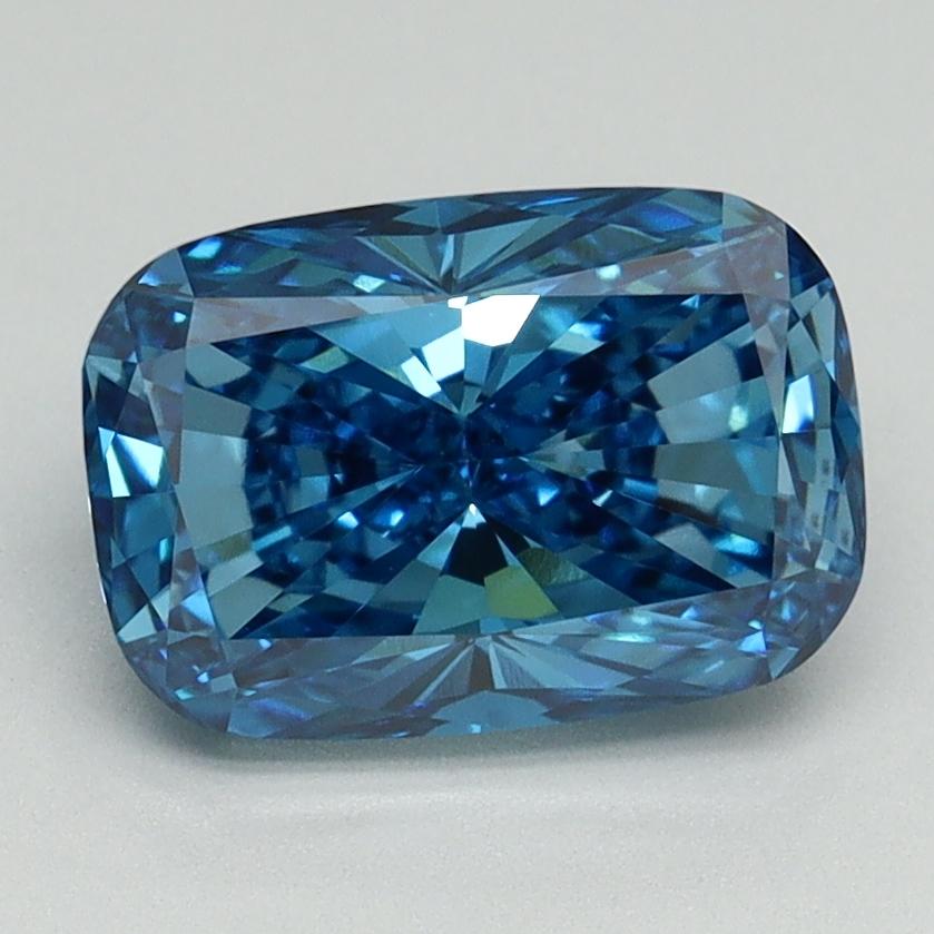 2.12 Ct. Fancy Vivid Blue Cushion Lab Grown Diamond