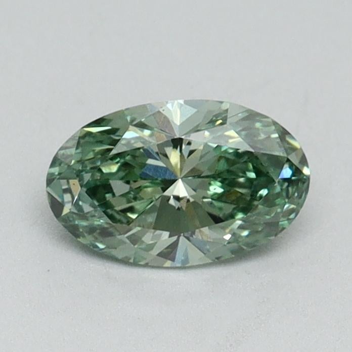 0.41 Ct. Fancy Vivid Green Oval Lab Grown Diamond