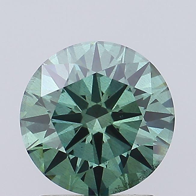 1.46 Ct. Fancy Vivid  Green Round Lab Grown Diamond