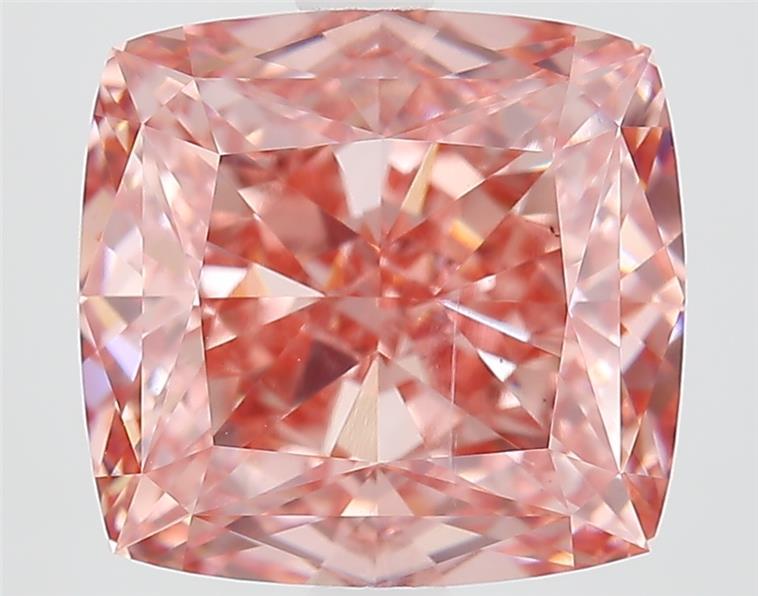 4.03 Ct. Fancy Vivid  Pink Cushion Lab Grown Diamond