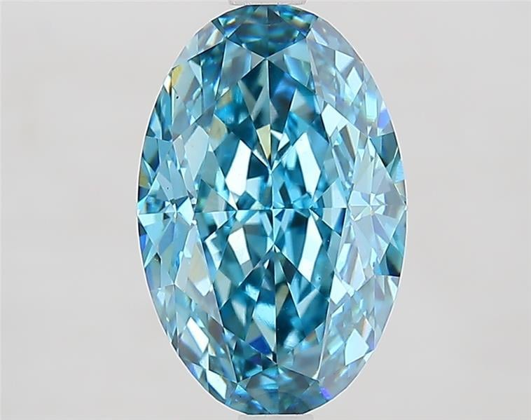 3.71 Ct. Fancy Vivid  Blue Oval Lab Grown Diamond
