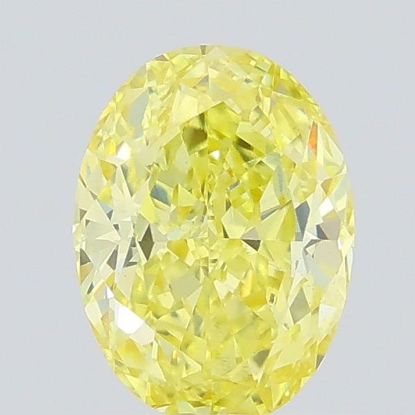 0.53 Ct. Fancy Intense Yellow Oval Lab Grown Diamond