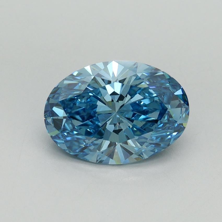2.18 Ct. Fancy Vivid Blue Oval Lab Grown Diamond