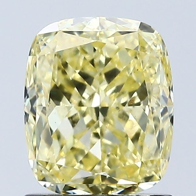 1.58 Ct. Fancy Vivid Yellow Cushion Lab Grown Diamond