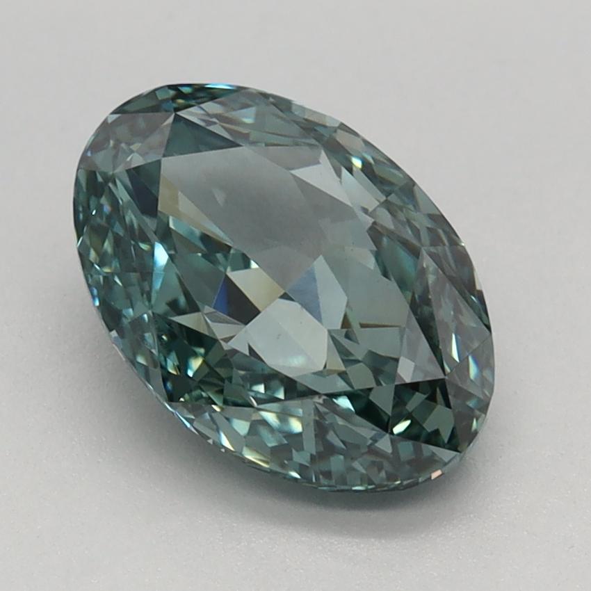 1.60 Ct. Fancy Vivid Green Oval Lab Grown Diamond