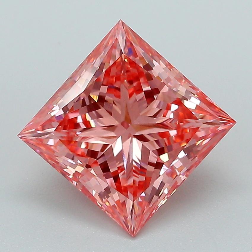 3.07 Ct. Fancy Vivid Pink Princess Lab Grown Diamond