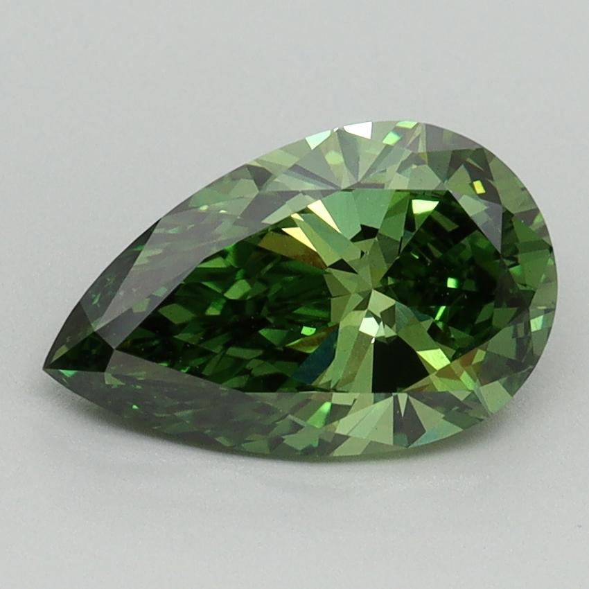 1.57 Ct. Fancy Vivid Green Pear Lab Grown Diamond