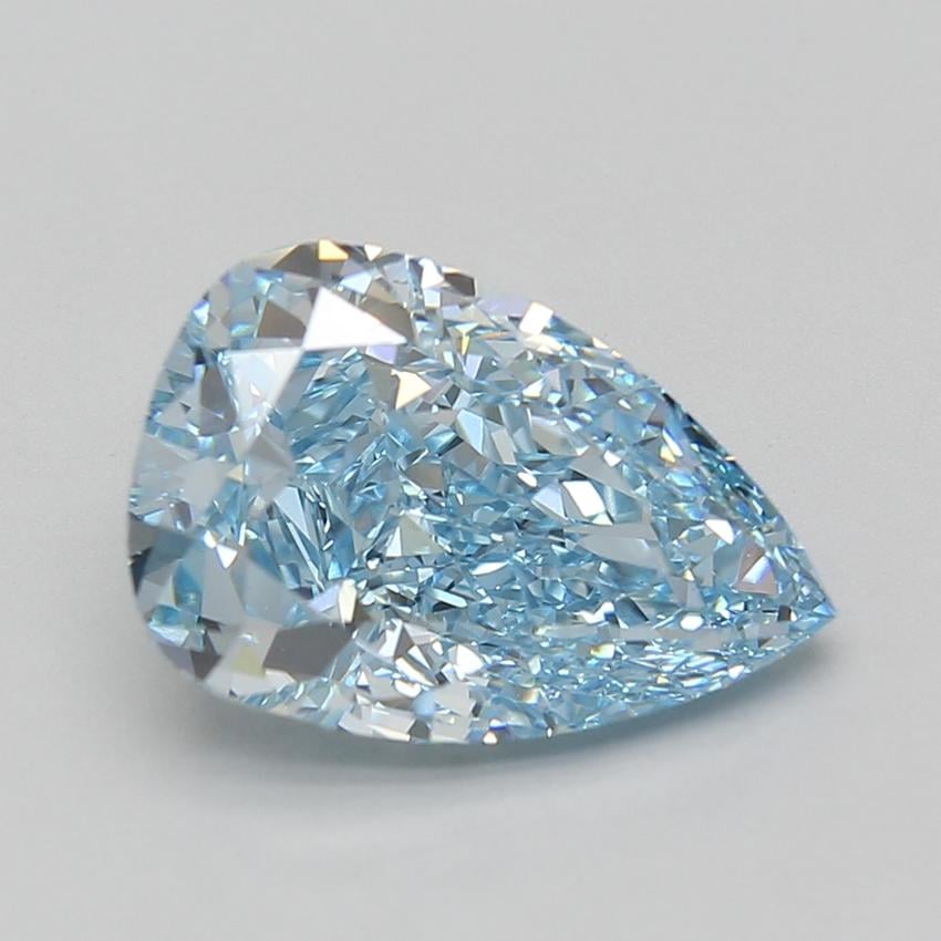 5.09 Ct. Fancy Vivid Blue Pear Lab Grown Diamond