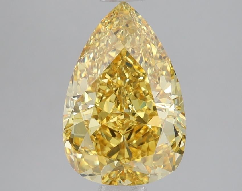2.66 Ct. Fancy Vivid Yellow Pear Lab Grown Diamond