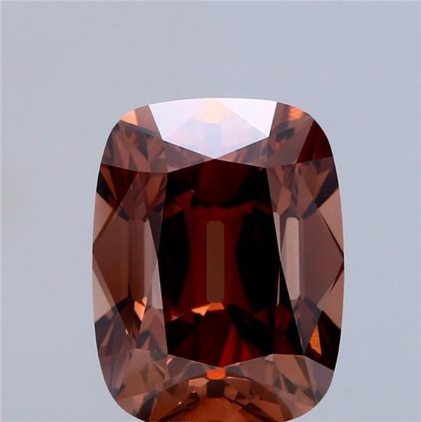 5.04 Ct. Fancy Vivid Brown Cushion Lab Grown Diamond