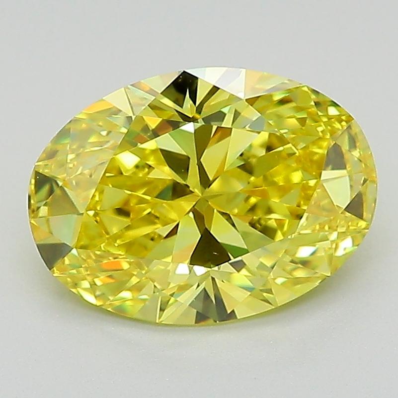 2.15 Ct. Fancy Vivid Yellow Oval Lab Grown Diamond