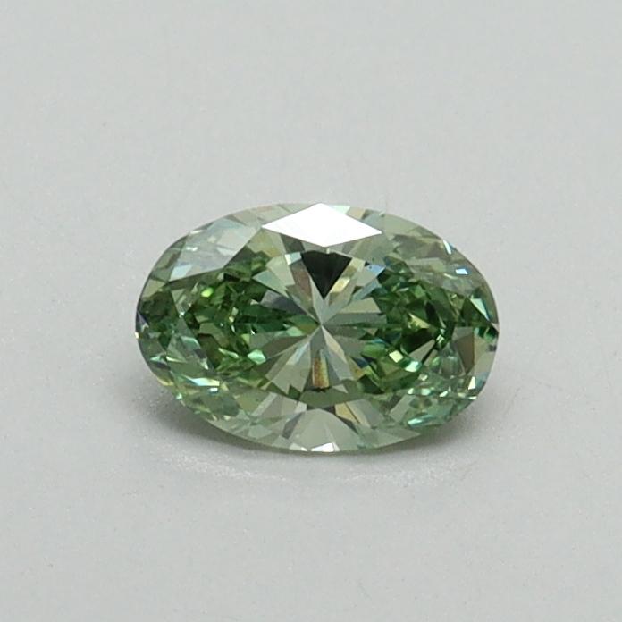 0.31 Ct. Fancy Vivid Green Oval Lab Grown Diamond