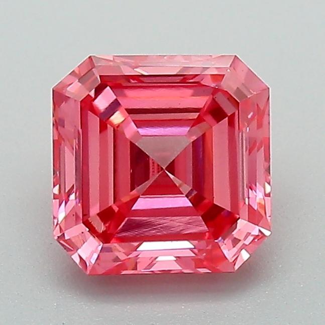 1.17 Ct. Fancy Vivid Pink Asscher Lab Grown Diamond