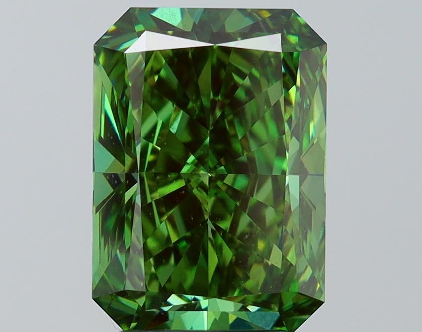 4.02 Ct. Fancy Vivid Green Radiant Lab Grown Diamond