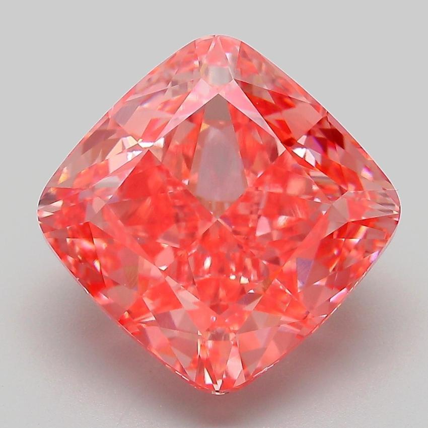 8.16 Ct. Fancy Vivid Pink Cushion Lab Grown Diamond