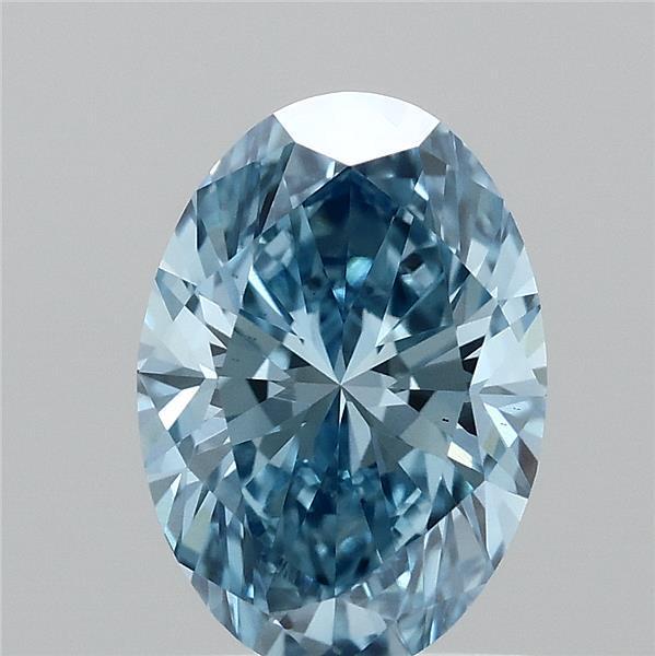 1.06 Ct. Fancy Vivid Blue Oval Lab Grown Diamond
