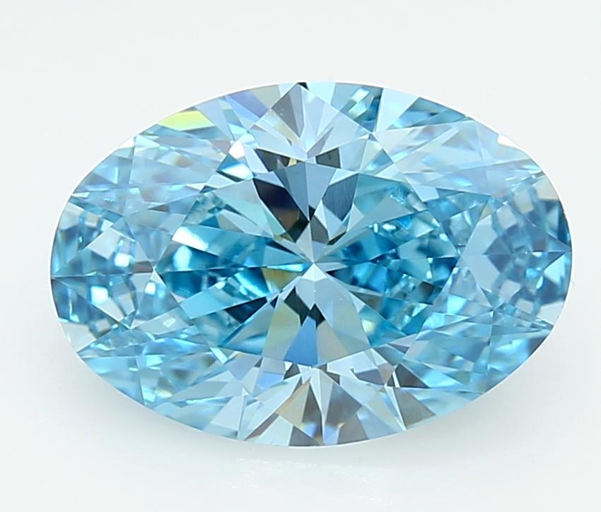 3.05 Ct. Fancy Vivid  Blue Oval Lab Grown Diamond