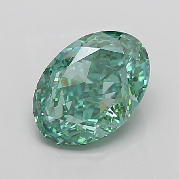 2.72 Ct. Fancy Vivid Green Oval Lab Grown Diamond