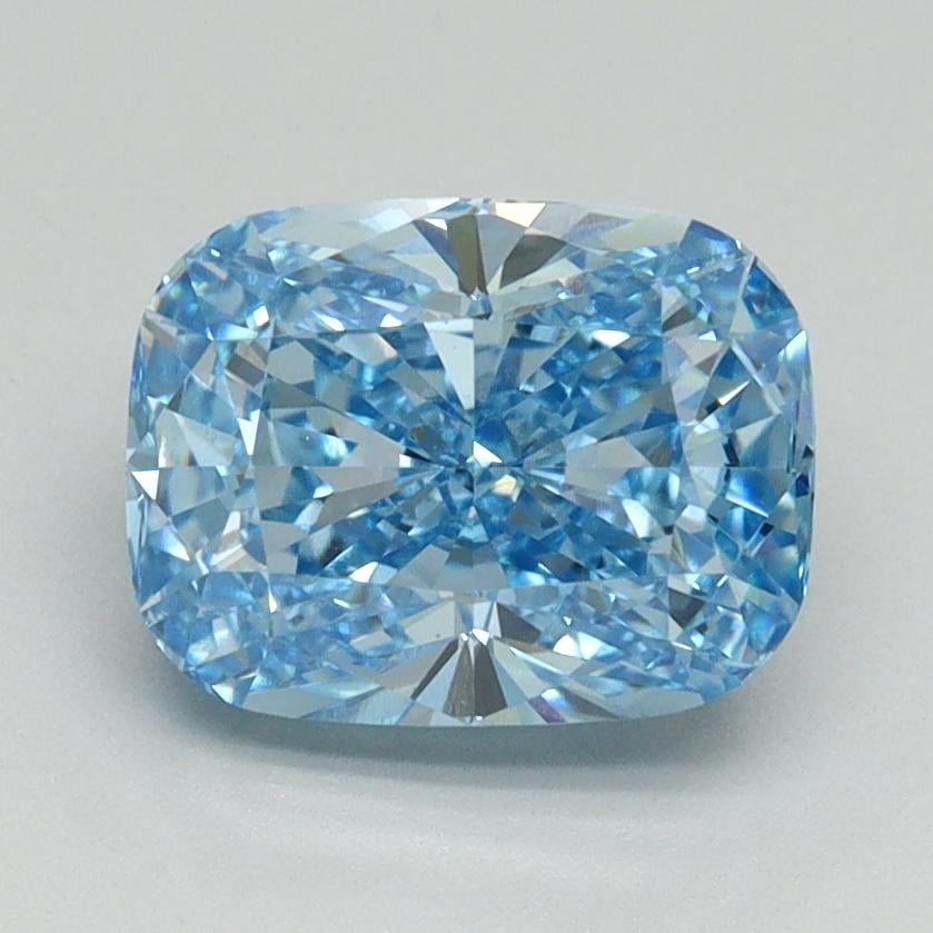2.06 Ct. Fancy Vivid Blue Cushion Lab Grown Diamond