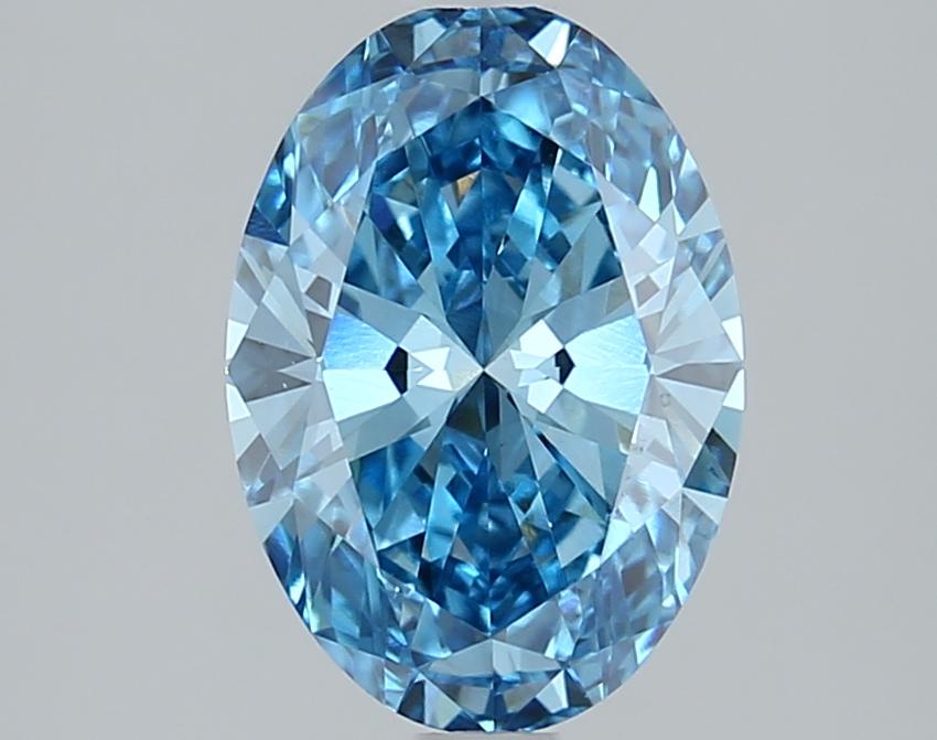2.01 Ct. Fancy Vivid Blue Oval Lab Grown Diamond