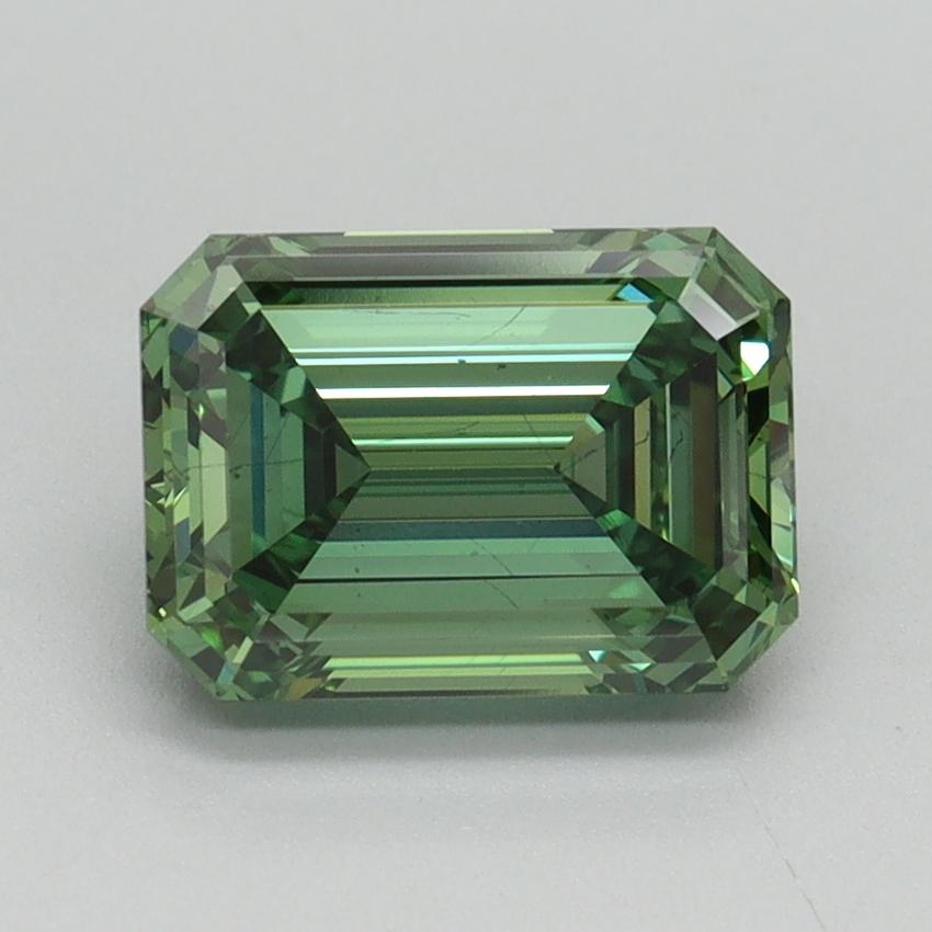 2.04 Ct. Fancy Vivid Pacific Green Emerald Lab Grown Diamond