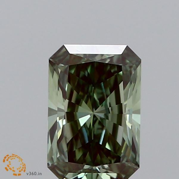 1.01 Ct. Fancy Vivid  Green Radiant Lab Grown Diamond