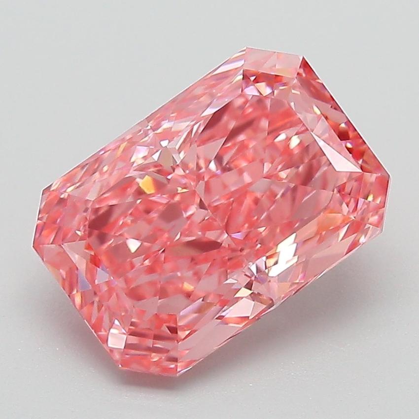 3.09 Ct. Fancy Vivid Pink Radiant Lab Grown Diamond