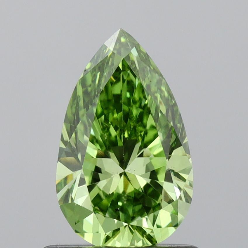 0.84 Ct. Fancy Vivid Green Pear Lab Grown Diamond