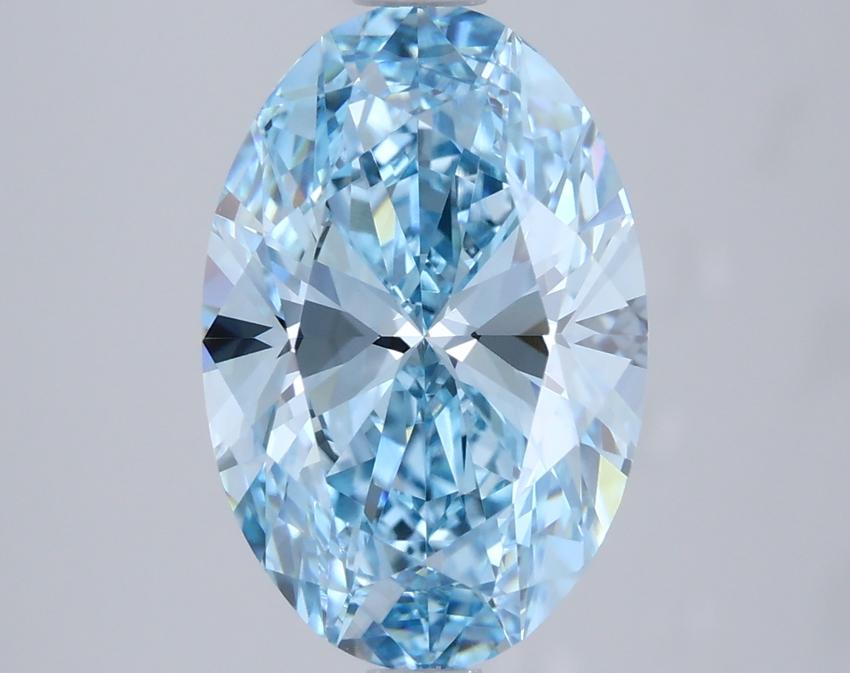 3.04 Ct. Fancy Vivid Blue Oval Lab Grown Diamond