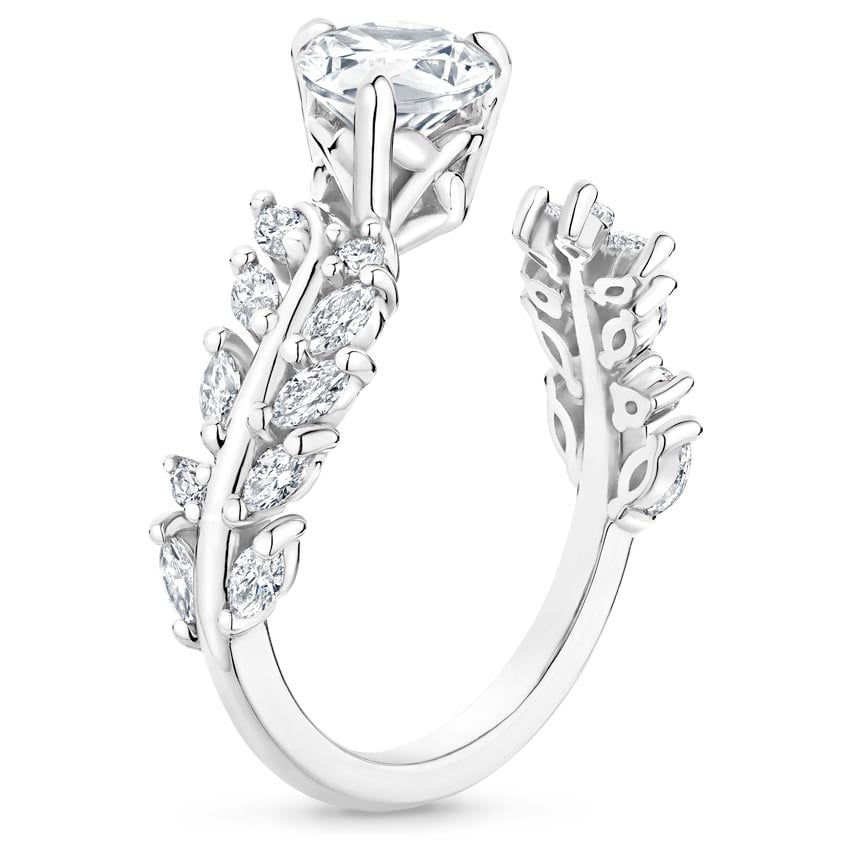 18K White Gold Sweeping Ivy Diamond Ring (1/2 ct. tw.), large side view