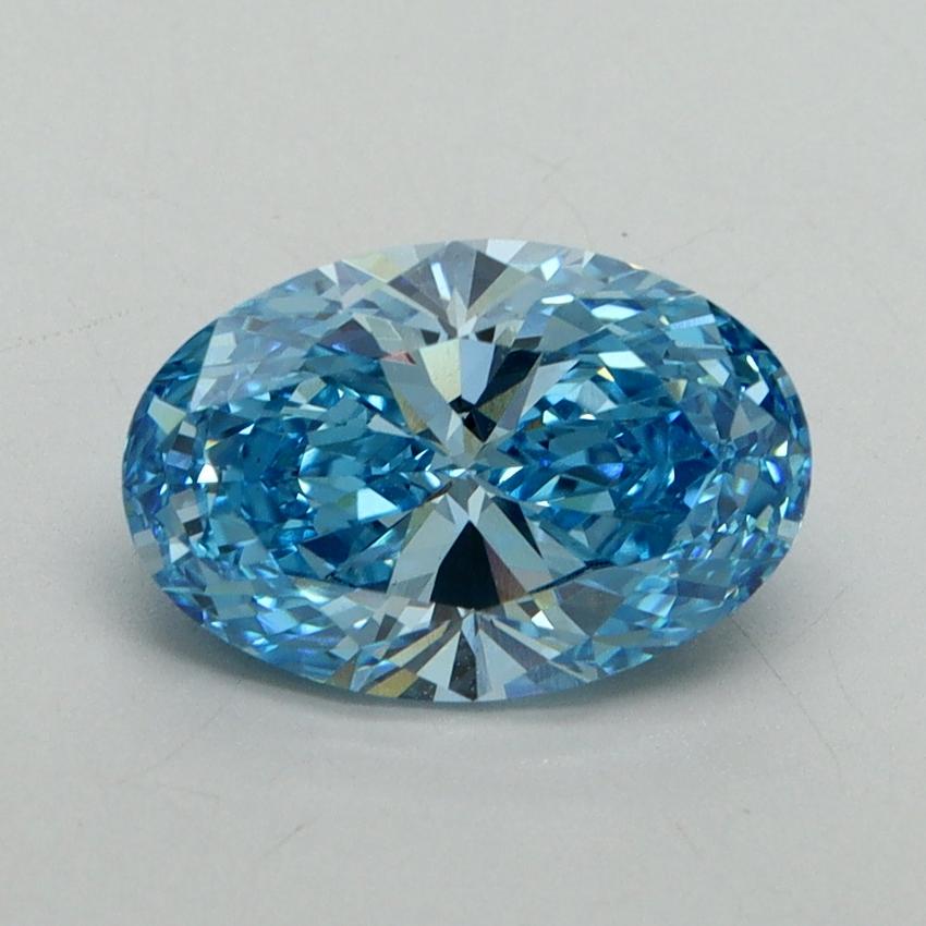 2.19 Ct. Fancy Vivid Blue Oval Lab Grown Diamond