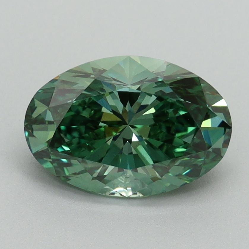 1.63 Ct. Fancy Vivid Green Oval Lab Grown Diamond