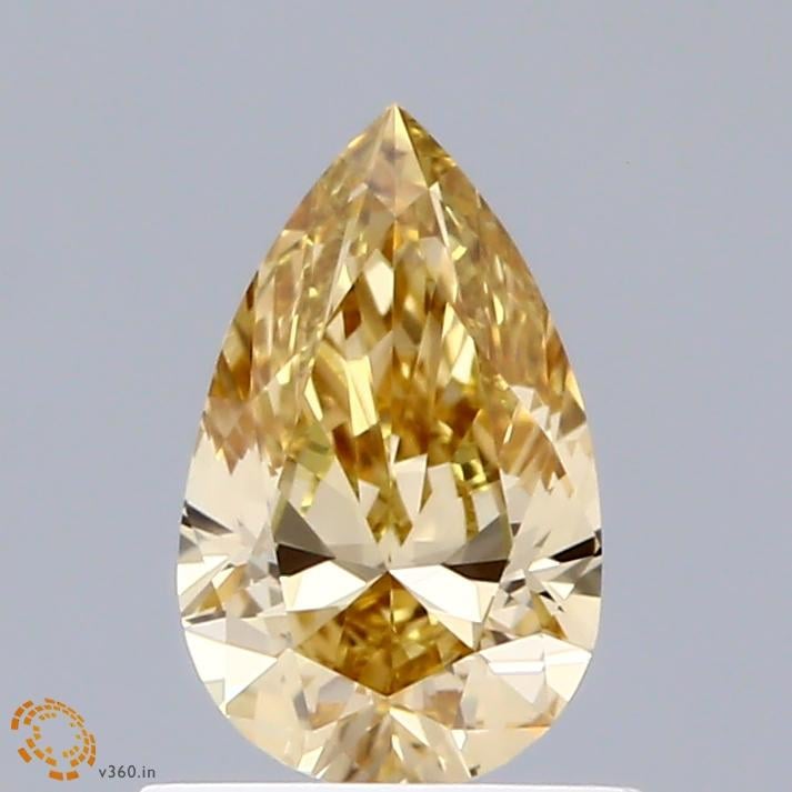 0.56 Ct. Fancy Intense Yellow Pear Lab Grown Diamond