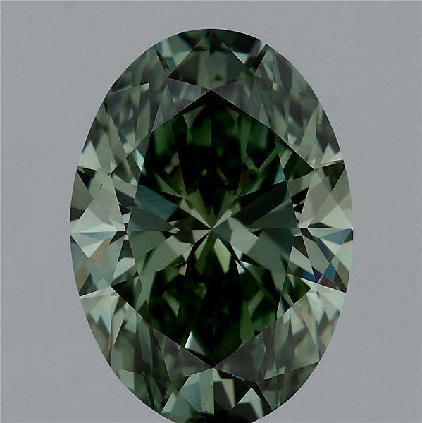 2.79 Ct. Fancy Vivid Green Oval Lab Grown Diamond