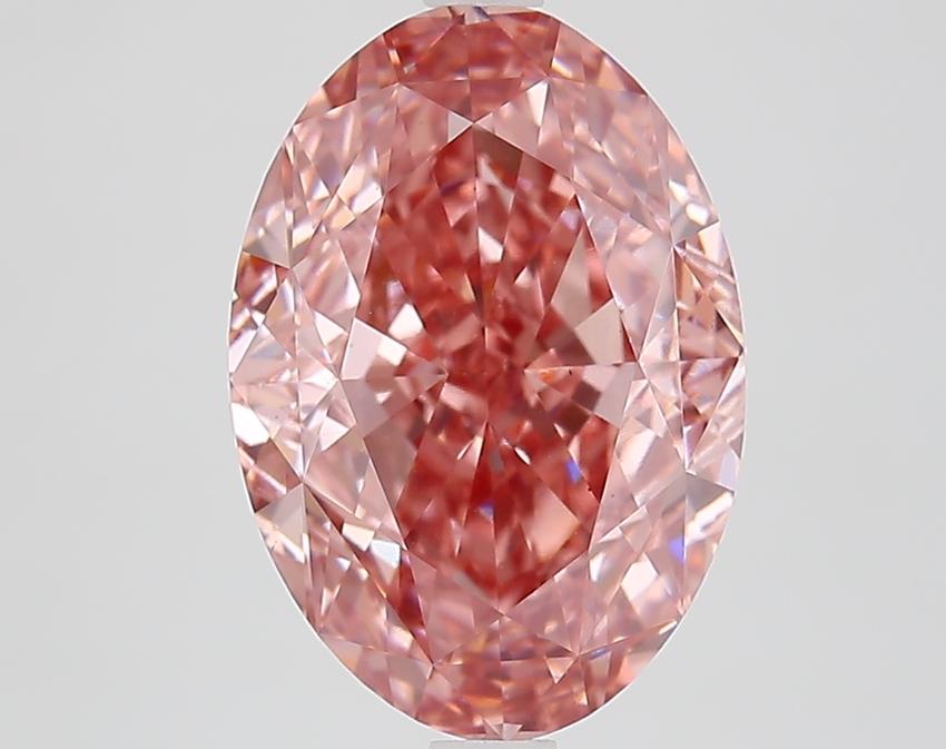 5.22 Ct. Fancy Vivid Brownish Pink Oval Lab Grown Diamond