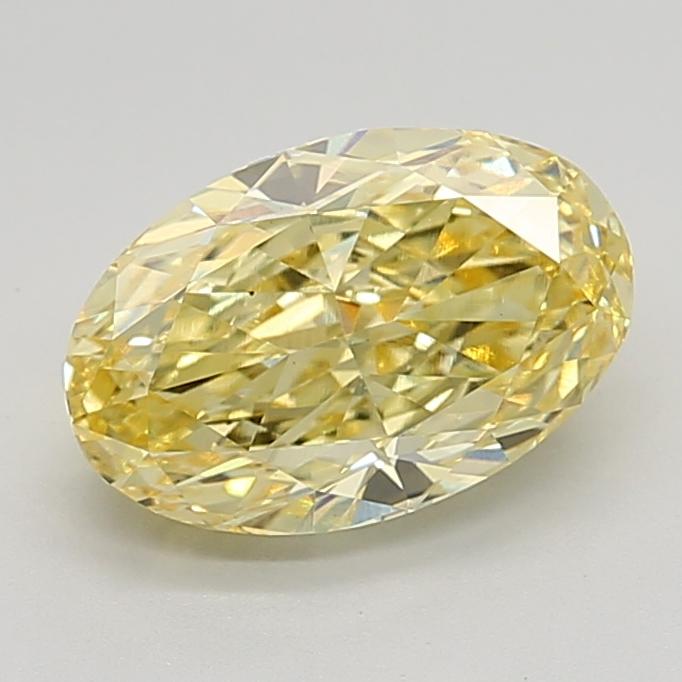 3.07 Ct. Fancy Intense  Yellow Oval Lab Grown Diamond