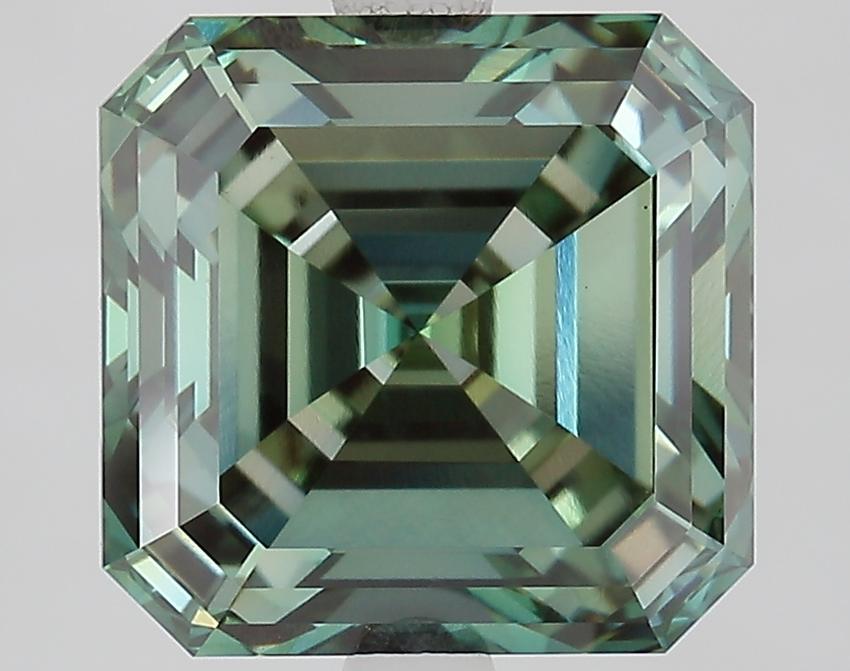 4.25 Ct. Fancy Vivid Green Asscher Lab Grown Diamond