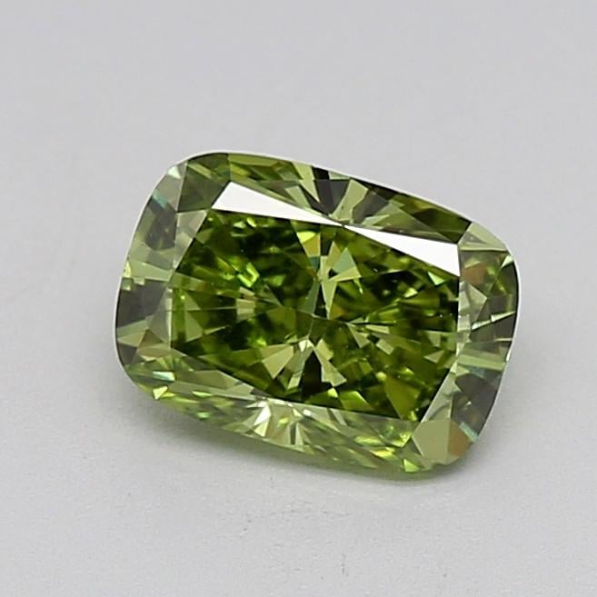 1.00 Ct. Fancy Vivid  Green Cushion Lab Grown Diamond