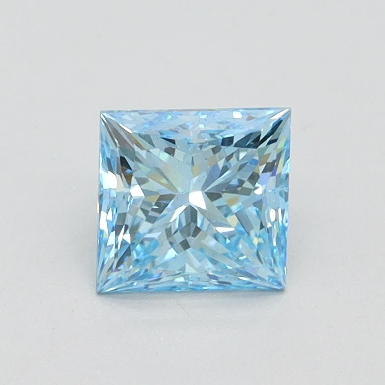 0.90 Ct. Fancy Vivid Blue Princess Lab Grown Diamond