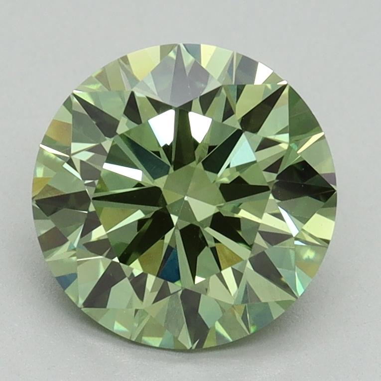 2.07 Ct. Fancy Vivid Green Round Lab Grown Diamond