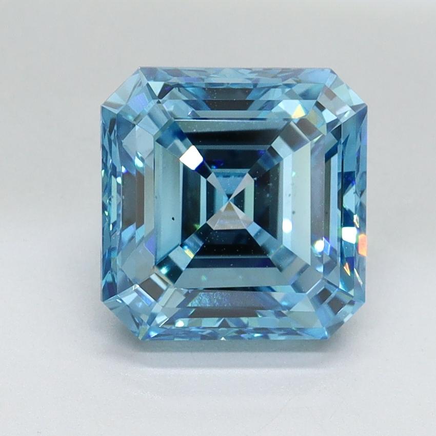 2.81 Ct. Fancy Vivid Malibu Blue Asscher Lab Grown Diamond