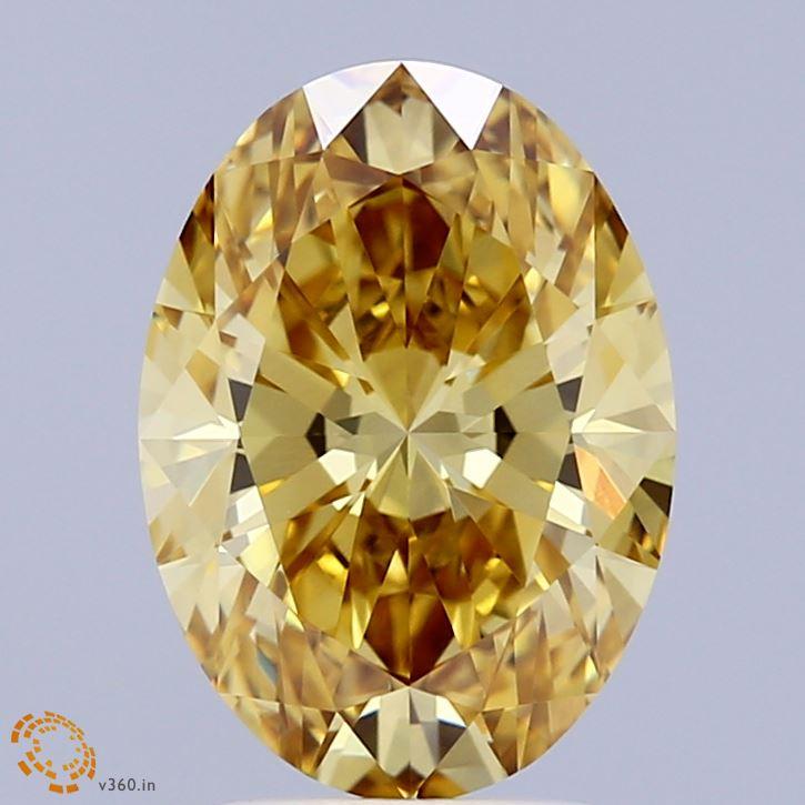 2.74 Ct. Fancy Intense  Yellow Oval Lab Grown Diamond