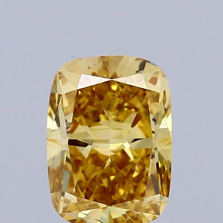 1.00 Ct. Fancy Intense  Yellow Cushion Lab Grown Diamond