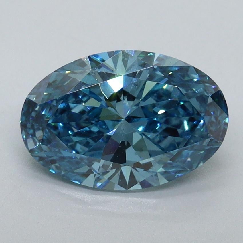1.55 Ct. Fancy Vivid Blue Oval Lab Grown Diamond