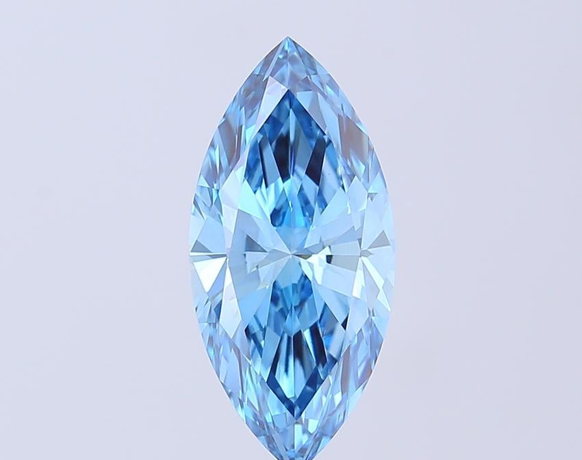 3.51 Ct. Fancy Vivid  Blue Marquise Lab Grown Diamond