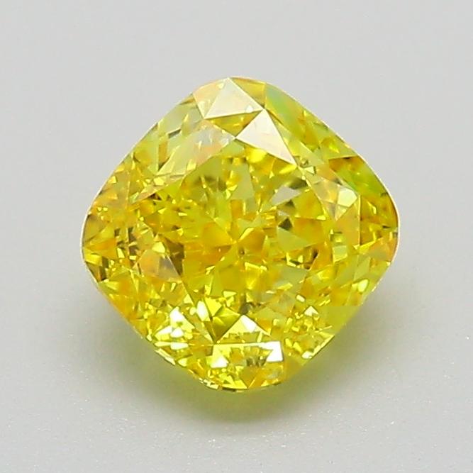 1.05 Ct. Fancy Vivid  Yellow Cushion Lab Grown Diamond