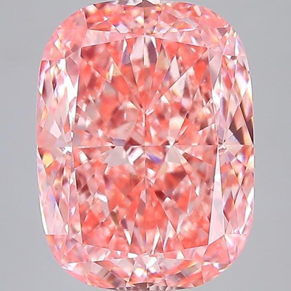 4.01 Ct. Fancy Vivid Pink Cushion Lab Grown Diamond
