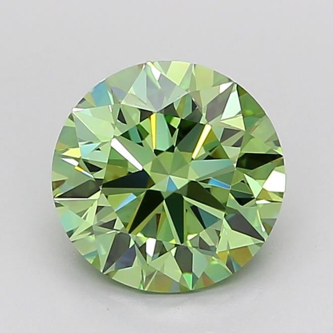 2.19 Ct. Fancy Vivid Green Round Lab Grown Diamond